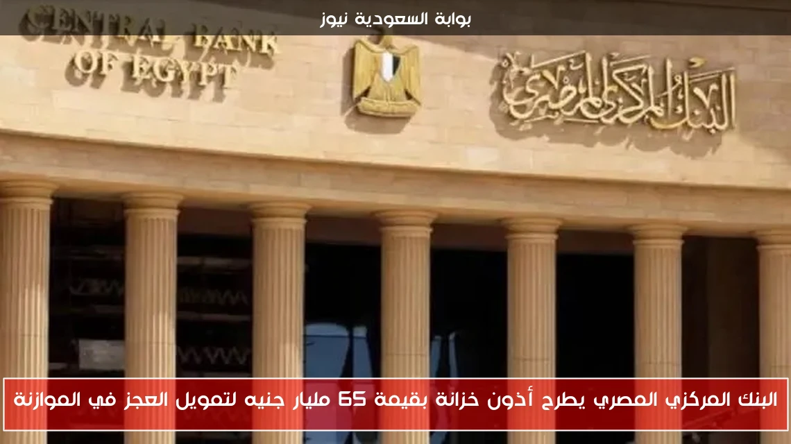 البنك المركزي المصري يطرح أذون خزانة بقيمة 65 مليار جنيه لتمويل العجز في الموازنة
