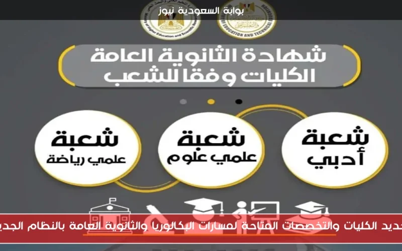 تحديد الكليات والتخصصات المتاحة لمسارات البكالوريا والثانوية العامة بالنظام الجديد