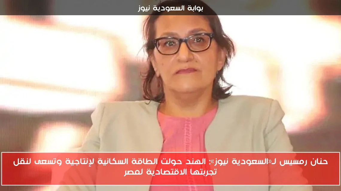 حنان رمسيس لـ«السعودية نيوز»: الهند حولت الطاقة السكانية لإنتاجية وتسعى لنقل تجربتها الاقتصادية لمصر