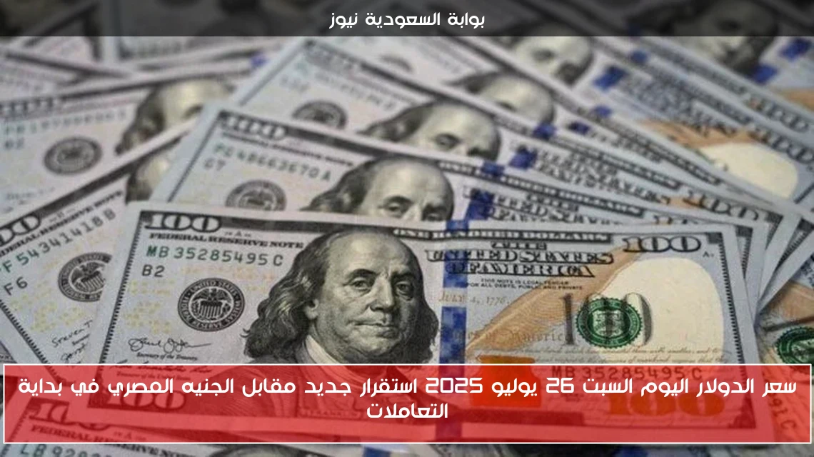 سعر الدولار اليوم السبت 26 يوليو 2025 استقرار جديد مقابل الجنيه المصري في بداية التعاملات