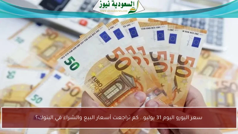 سعر اليورو اليوم 31 يوليو.. كم تراجعت أسعار البيع والشراء في البنوك؟