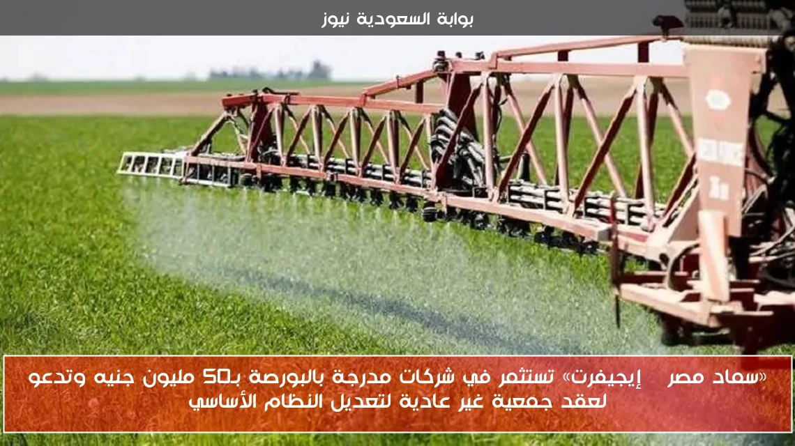 «سماد مصر – إيجيفرت» تستثمر في شركات مدرجة بالبورصة بـ50 مليون جنيه وتدعو لعقد جمعية غير عادية لتعديل النظام الأساسي