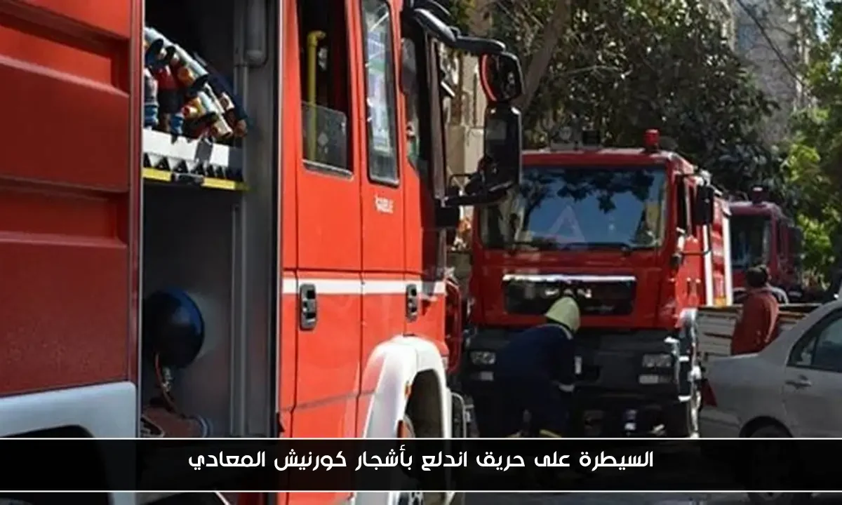 السيطرة على حريق اندلع بأشجار كورنيش المعادي