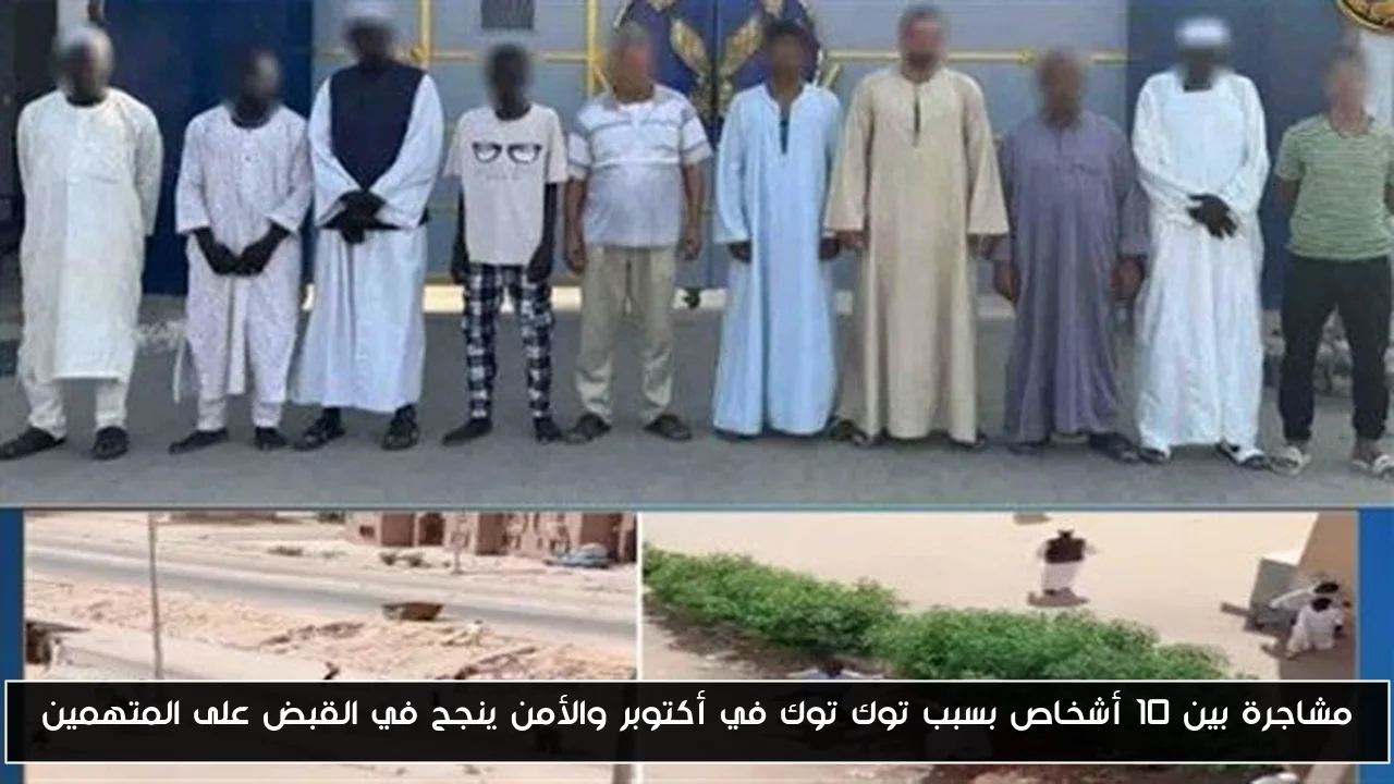 مشاجرة بين 10 أشخاص بسبب توك توك في أكتوبر والأمن ينجح في القبض على المتهمين