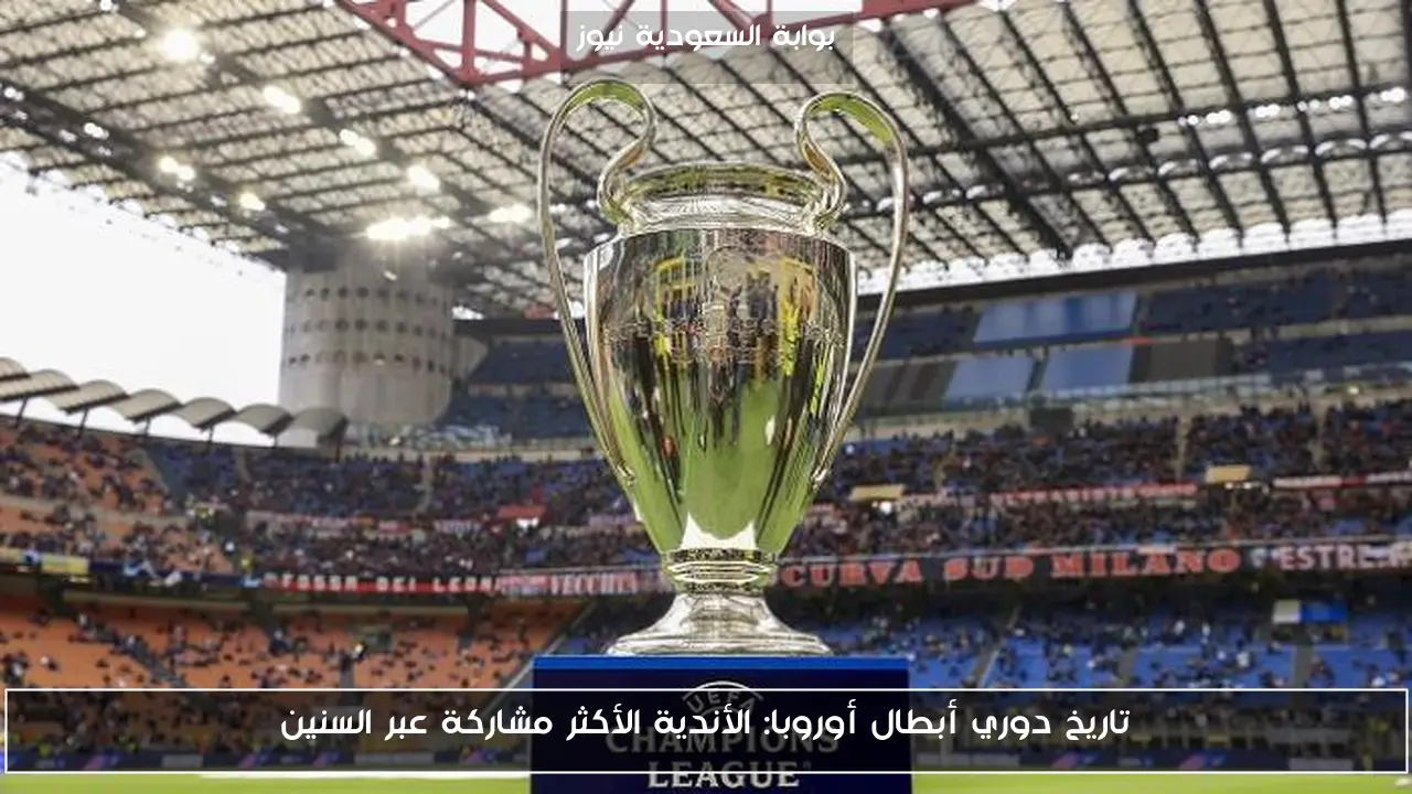 تاريخ دوري أبطال أوروبا: الأندية الأكثر مشاركة عبر السنين