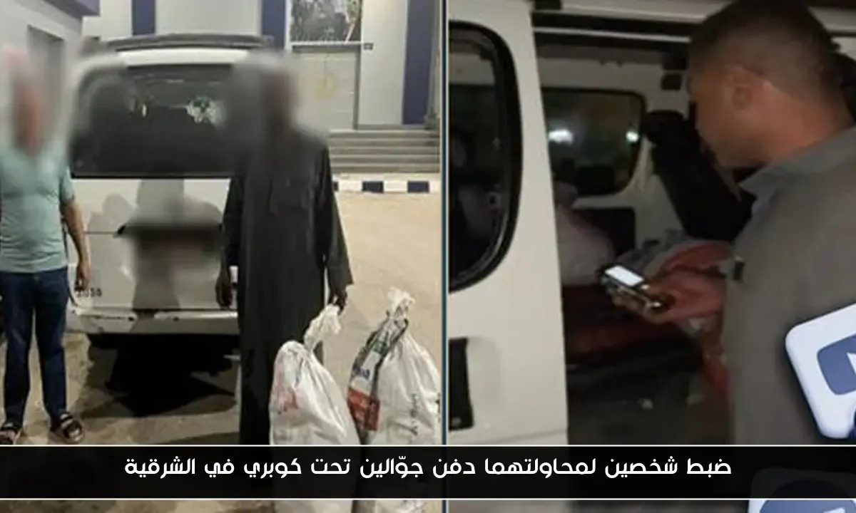 ضبط شخصين لمحاولتهما دفن جوّالين تحت كوبري في الشرقية