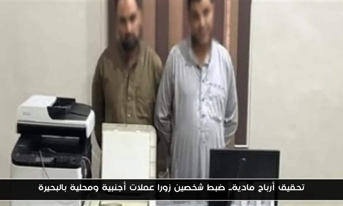 تحقيق أرباح مادية.. ضبط شخصين زورا عملات أجنبية ومحلية بالبحيرة