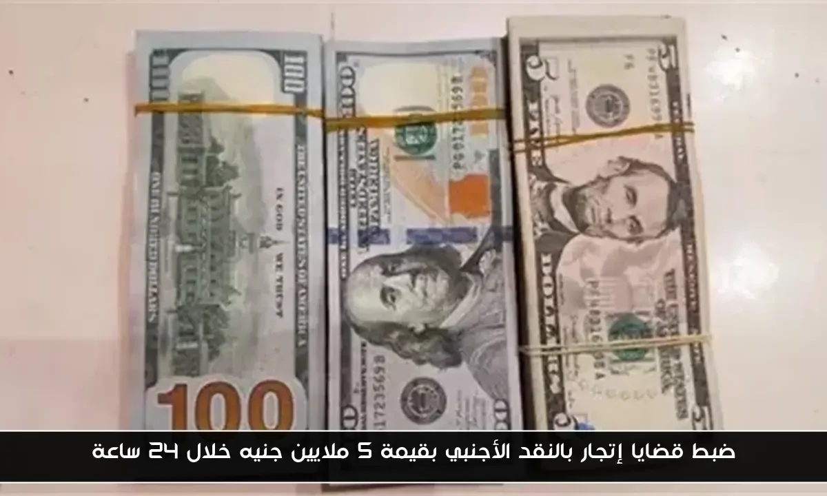 ضبط قضايا إتجار بالنقد الأجنبي بقيمة 5 ملايين جنيه خلال 24 ساعة