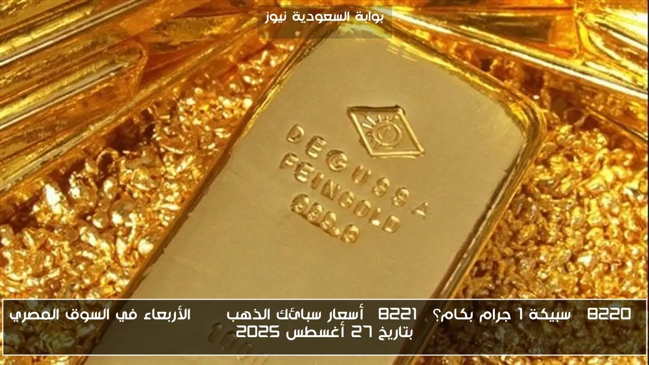 “سبيكة 1 جرام بكام؟” أسعار سبائك الذهب BTC الأربعاء في السوق المصري بتاريخ 27 أغسطس 2025