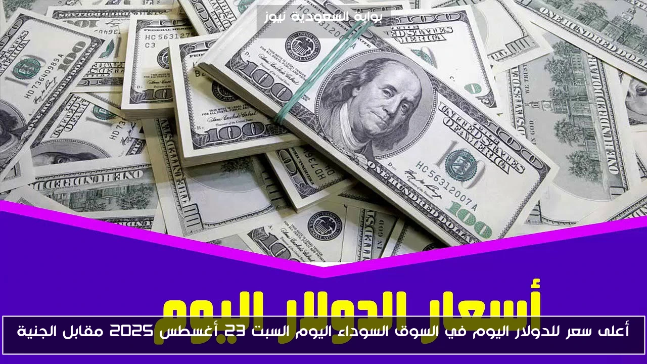 أعلى سعر للدولار اليوم في السوق السوداء اليوم السبت 23 أغسطس 2025 مقابل الجنية