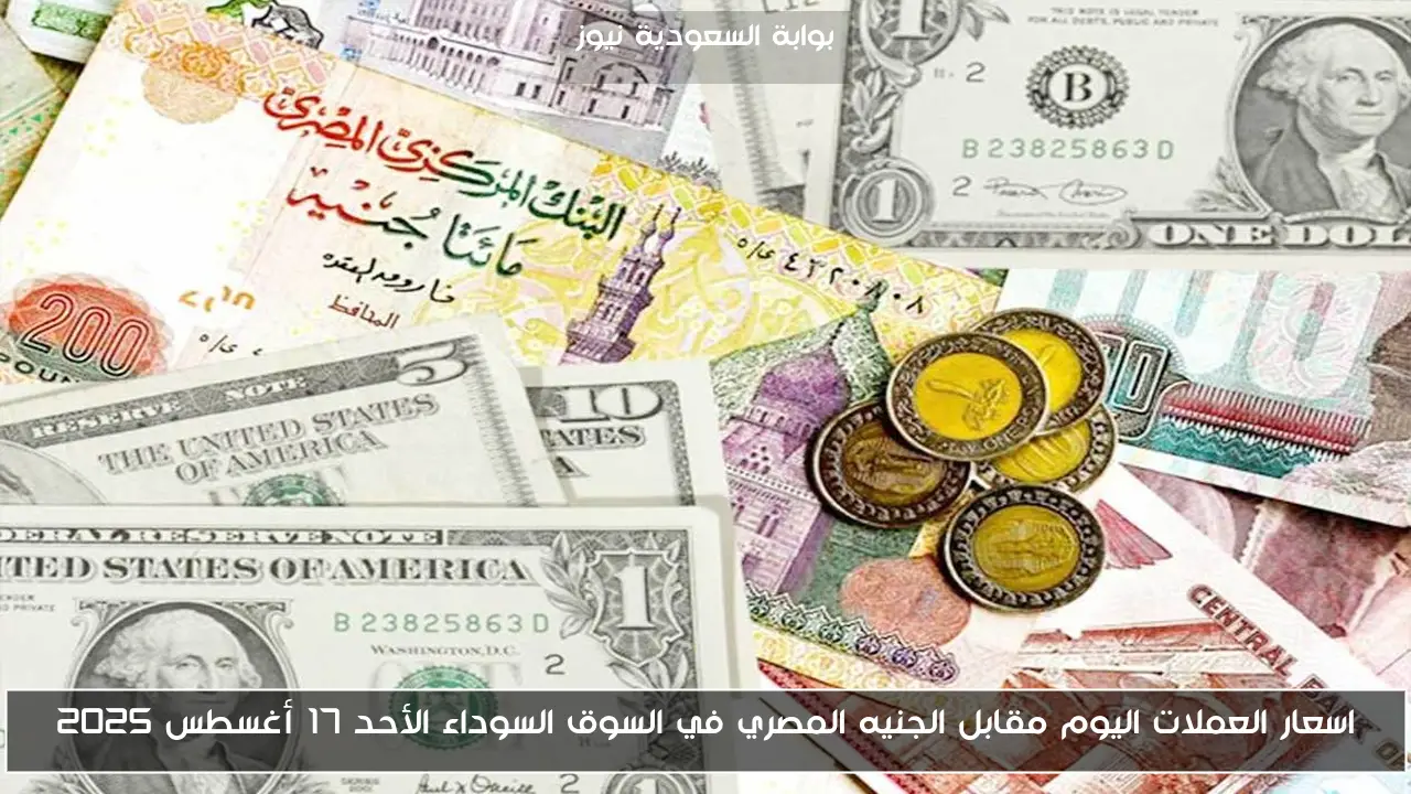 اسعار العملات اليوم مقابل الجنيه المصري في السوق السوداء الأحد 17 أغسطس 2025