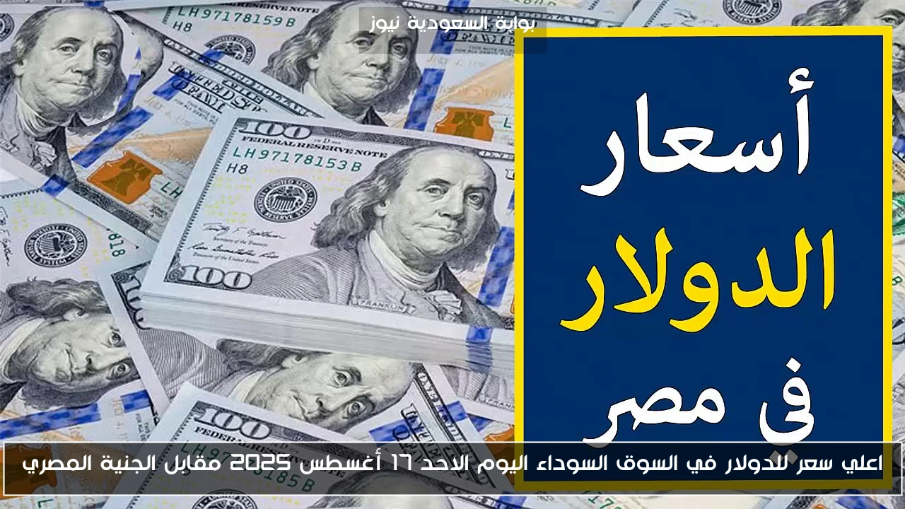 اعلي سعر للدولار في السوق السوداء اليوم الاحد 17 أغسطس 2025 مقابل الجنية المصري