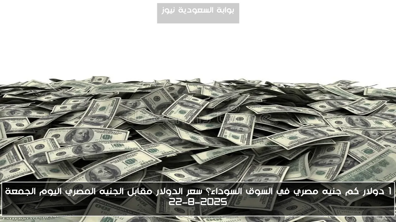 1 دولار كم جنيه مصري في السوق السوداء؟ سعر الدولار مقابل الجنيه المصري اليوم الجمعة 22-8-2025