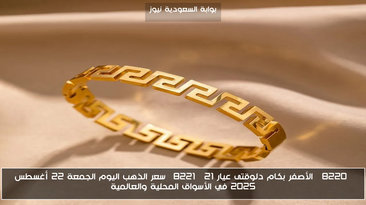 “الأصفر بكام دلوقتى عيار 21” سعر الذهب اليوم الجمعة 22 أغسطس 2025 في الأسواق المحلية والعالمية