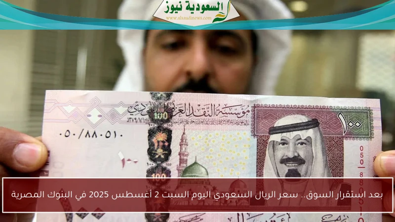 بعد استقرار السوق.. سعر الريال السعودي اليوم السبت 2 أغسطس 2025 في البنوك المصرية