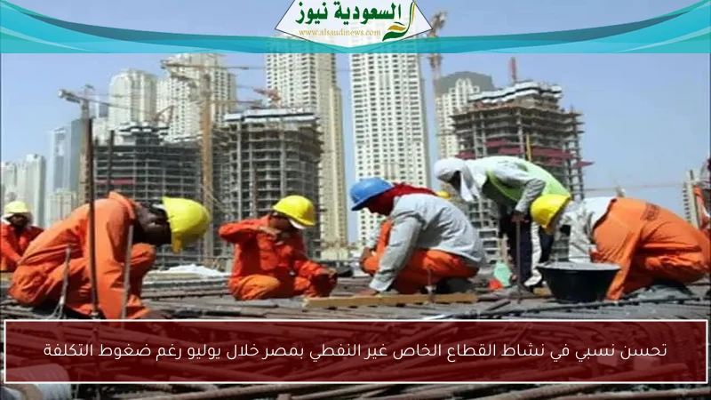 تحسن نسبي في نشاط القطاع الخاص غير النفطي بمصر خلال يوليو رغم ضغوط التكلفة