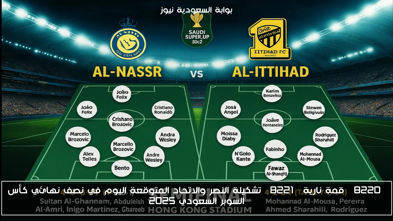 “قمة نارية” تشكيلة النصر والاتحاد المتوقعة اليوم في نصف نهائي كأس السوبر السعودي 2025