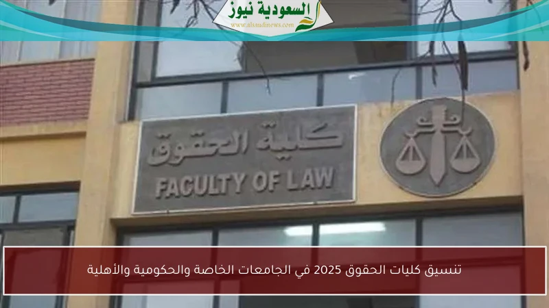 تنسيق كليات الحقوق 2025 في الجامعات الخاصة والحكومية والأهلية