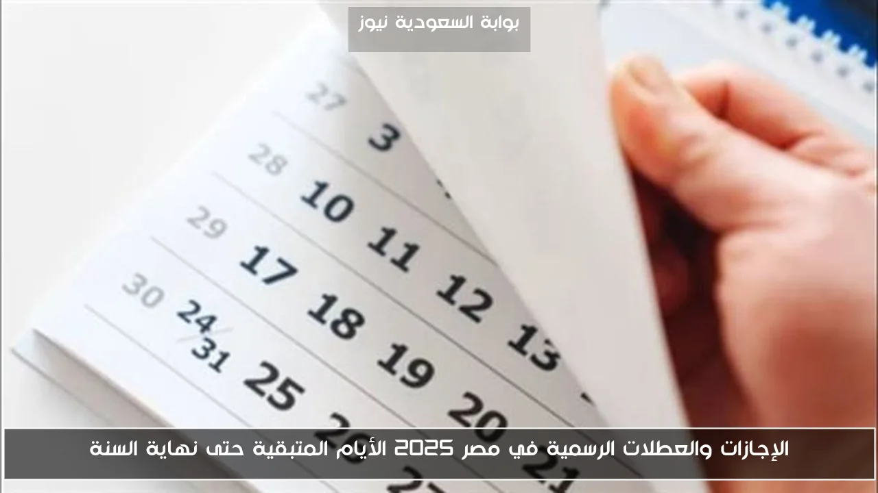 الإجازات والعطلات الرسمية في مصر 2025 الأيام المتبقية حتى نهاية السنة
