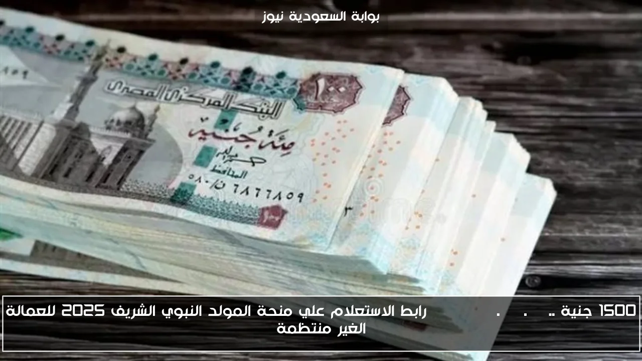 1500 جنية .. manpower.gov.eg رابط الاستعلام علي منحة المولد النبوي الشريف 2025 للعمالة الغير منتظمة