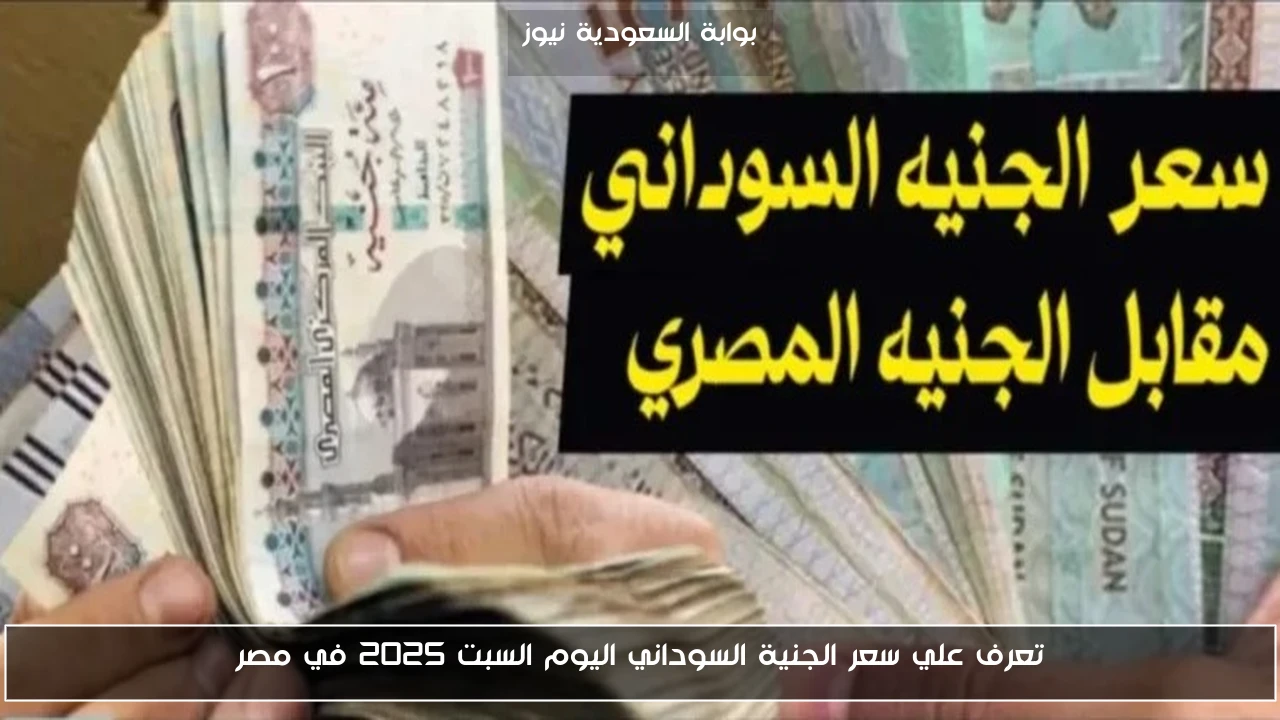 تعرف علي سعر الجنية السوداني اليوم السبت 2025 في مصر