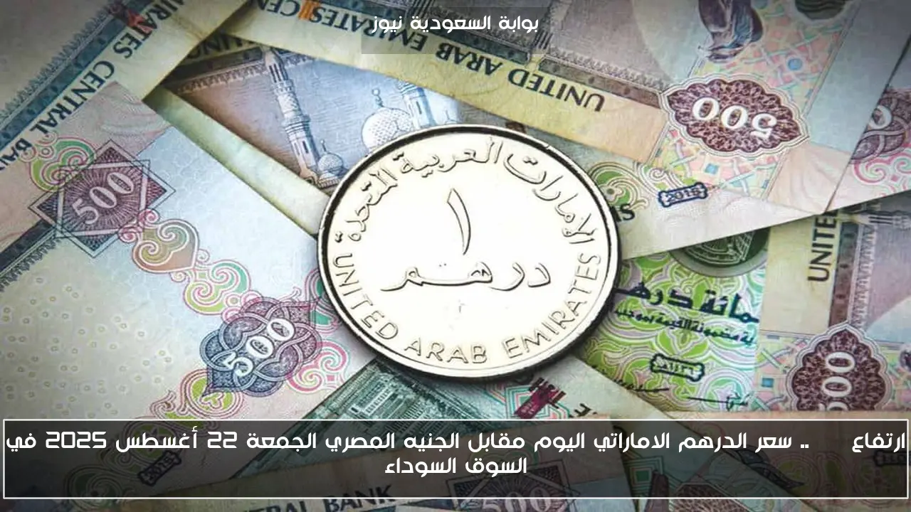 ارتفاع AED.. سعر الدرهم الاماراتي اليوم مقابل الجنيه المصري الجمعة 22 أغسطس 2025 في السوق السوداء