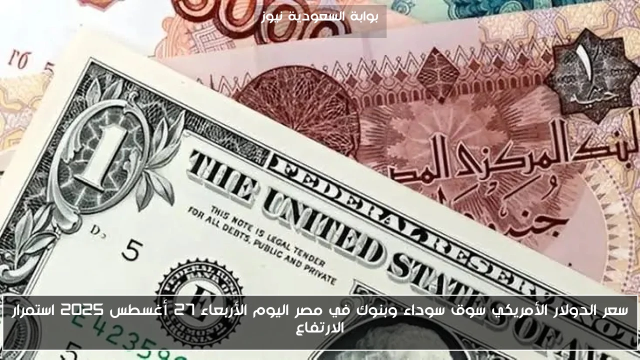 سعر الدولار الأمريكي سوق سوداء وبنوك في مصر اليوم الأربعاء 27 أغسطس 2025 استمرار الارتفاع