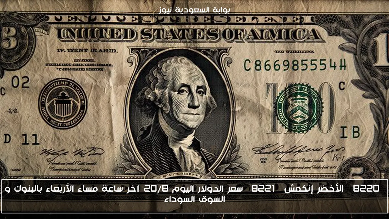 “الأخضر إنكمش” سعر الدولار اليوم 20/8 آخر ساعة مساء الأربعاء بالبنوك و السوق السوداء