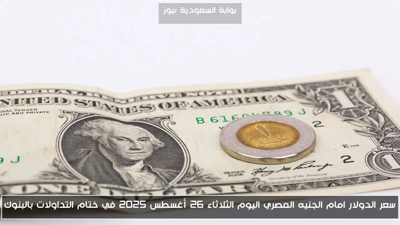 سعر الدولار امام الجنيه المصري اليوم الثلاثاء 26 أغسطس 2025 في ختام التداولات بالبنوك