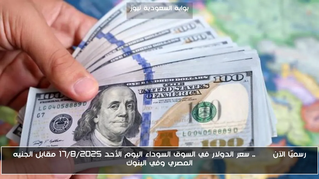 رسميًا الآن USD .. سعر الدولار في السوق السوداء اليوم الأحد 17/8/2025 مقابل الجنيه المصري وفي البنوك