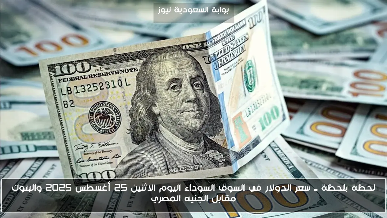 لحظة بلحظة .. سعر الدولار في السوق السوداء اليوم الاثنين 25 أغسطس 2025 والبنوك مقابل الجنيه المصري