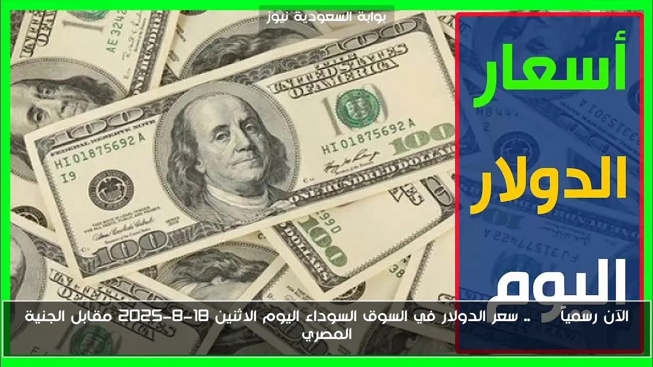 الآن رسمياً USD.. سعر الدولار في السوق السوداء اليوم الاثنين 18-8-2025 مقابل الجنية المصري