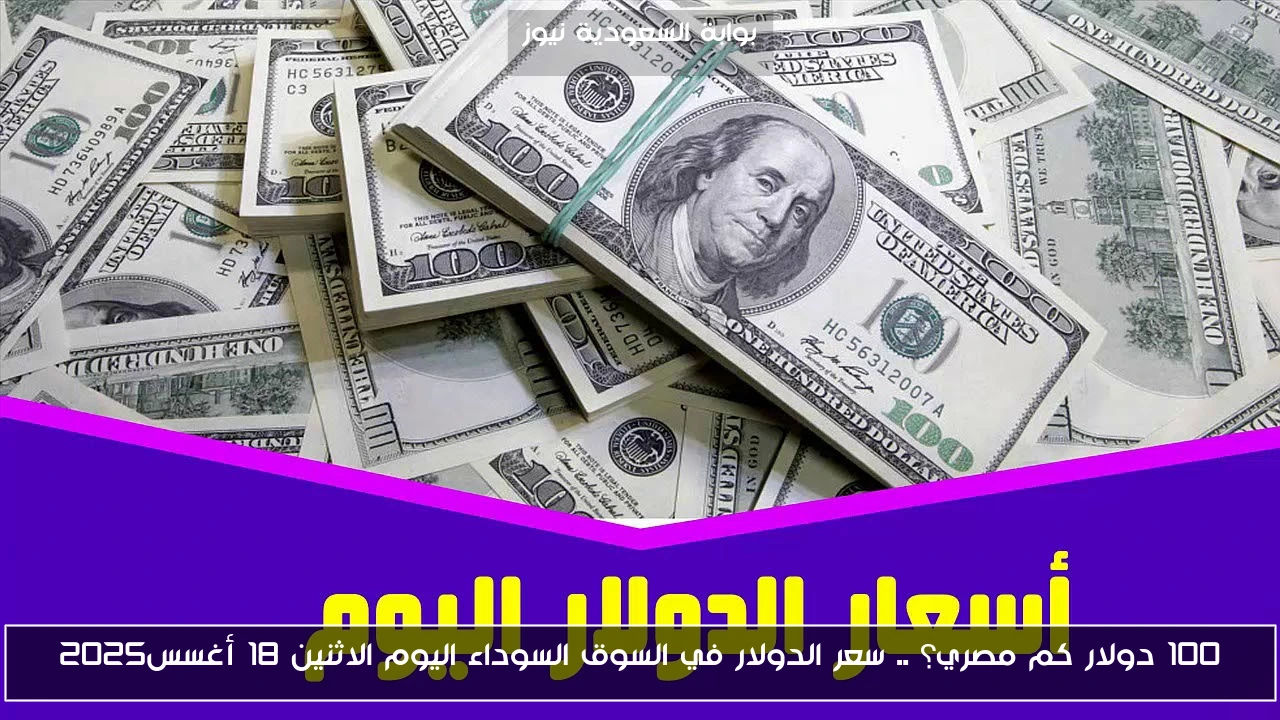 100 دولار كم مصري؟ .. سعر الدولار في السوق السوداء اليوم الاثنين 18 أغسطس 2025
