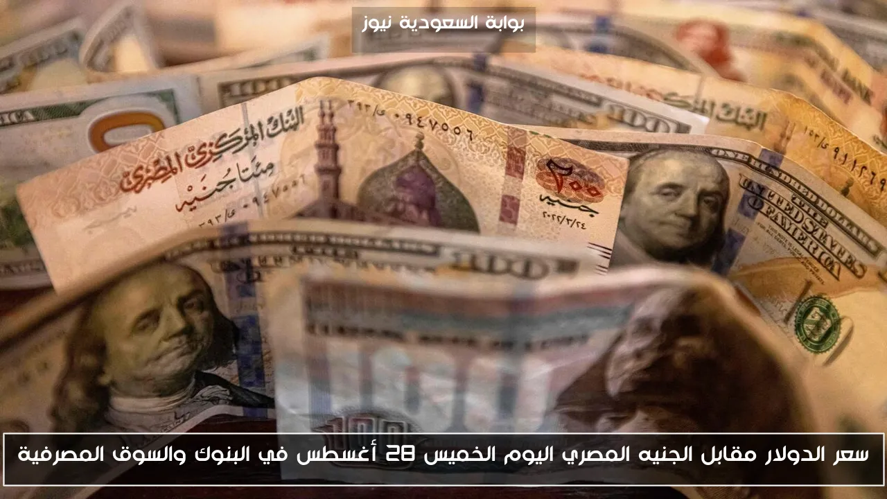 سعر الدولار مقابل الجنيه المصري اليوم الخميس 28 أغسطس في البنوك والسوق المصرفية