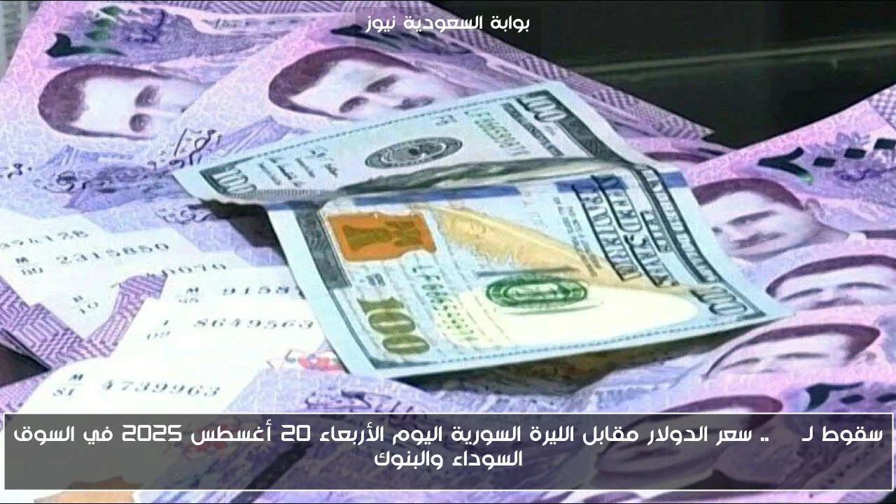 سقوط لـUSD.. سعر الدولار مقابل الليرة السورية اليوم الأربعاء 20 أغسطس 2025 في السوق السوداء والبنوك