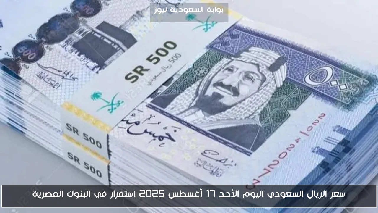 سعر الريال السعودي اليوم الأحد 17 أغسطس 2025 استقرار في البنوك المصرية