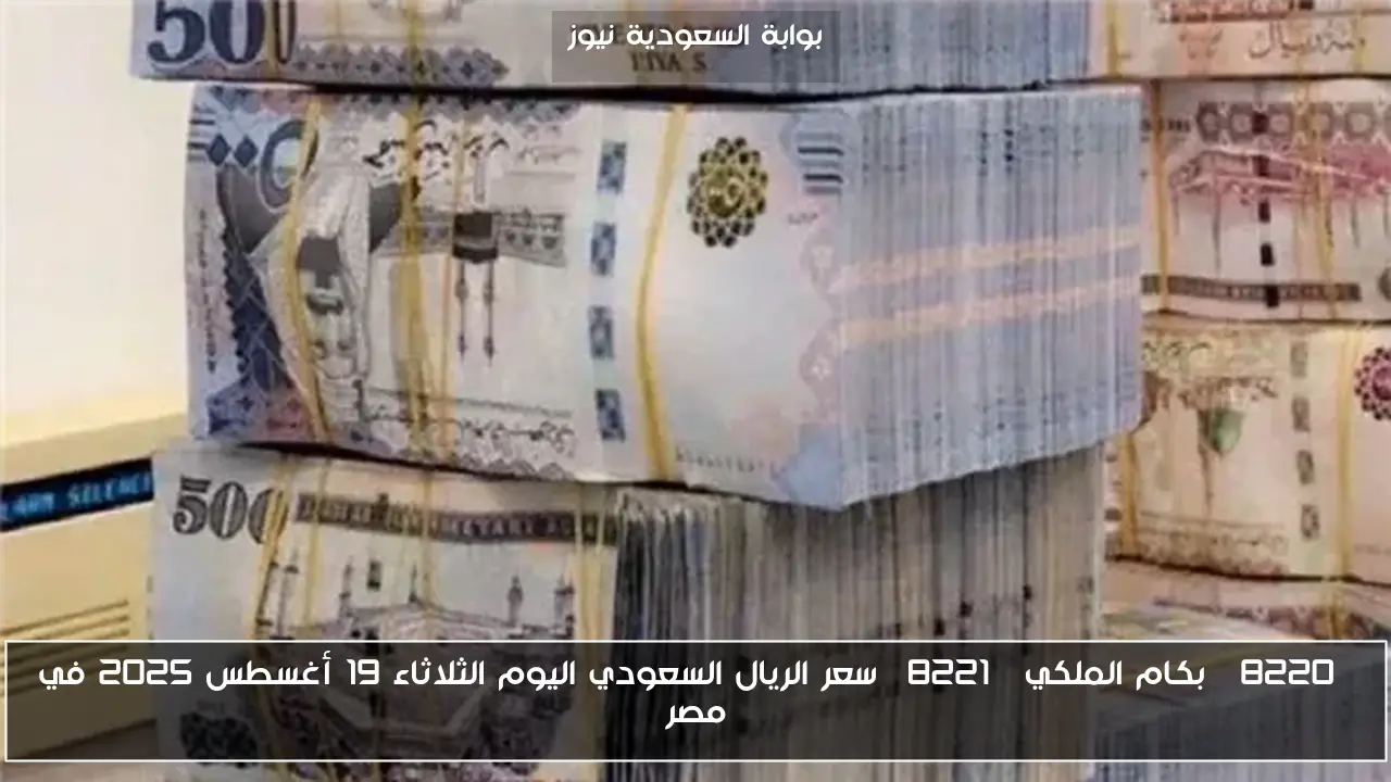 “بكام الملكي” سعر الريال السعودي اليوم الثلاثاء 19 أغسطس 2025 في مصر