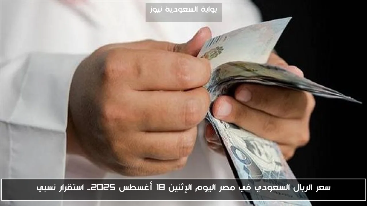 سعر الريال السعودي في مصر اليوم الإثنين 18 أغسطس 2025.. استقرار نسبي