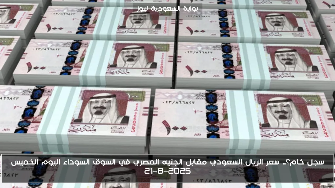 سجل كام؟.. سعر الريال السعودي مقابل الجنيه المصري في السوق السوداء اليوم الخميس 21-8-2025
