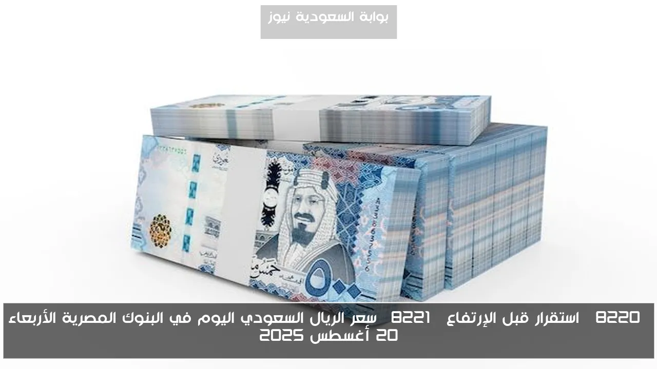 “استقرار قبل الإرتفاع” سعر الريال السعودي اليوم في البنوك المصرية الأربعاء 20 أغسطس 2025