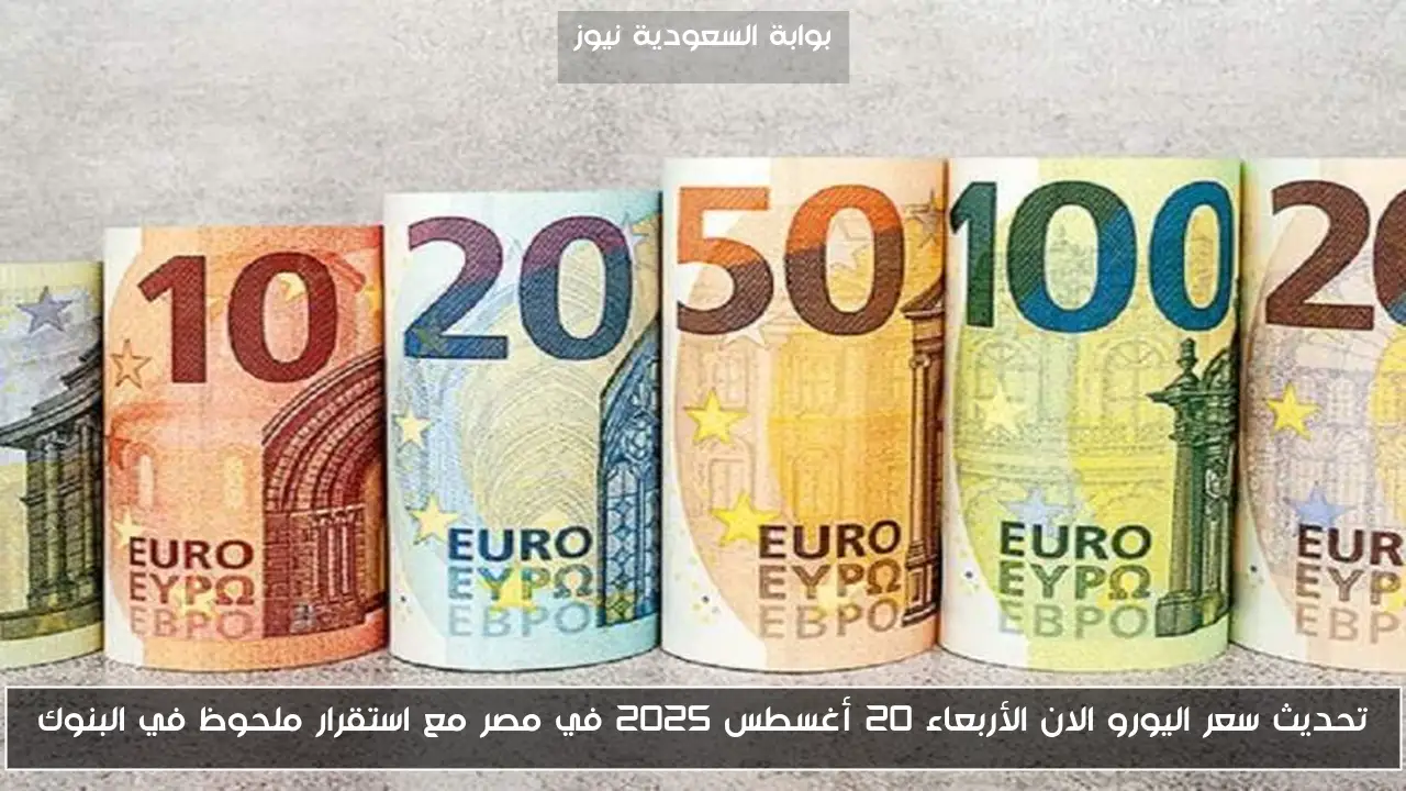 تحديث سعر اليورو الان الأربعاء 20 أغسطس 2025 في مصر مع استقرار ملحوظ في البنوك