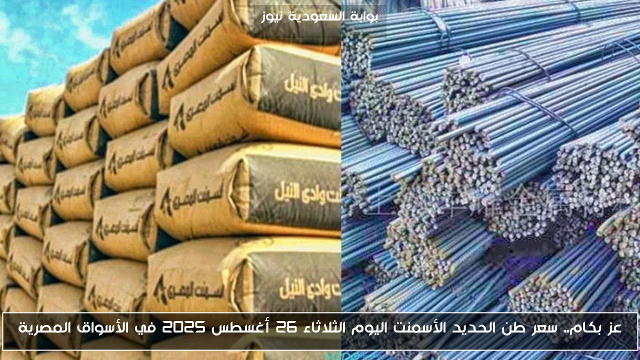 عز بكام.. سعر طن الحديد والأسمنت اليوم الثلاثاء 26 أغسطس 2025 في الأسواق المصرية