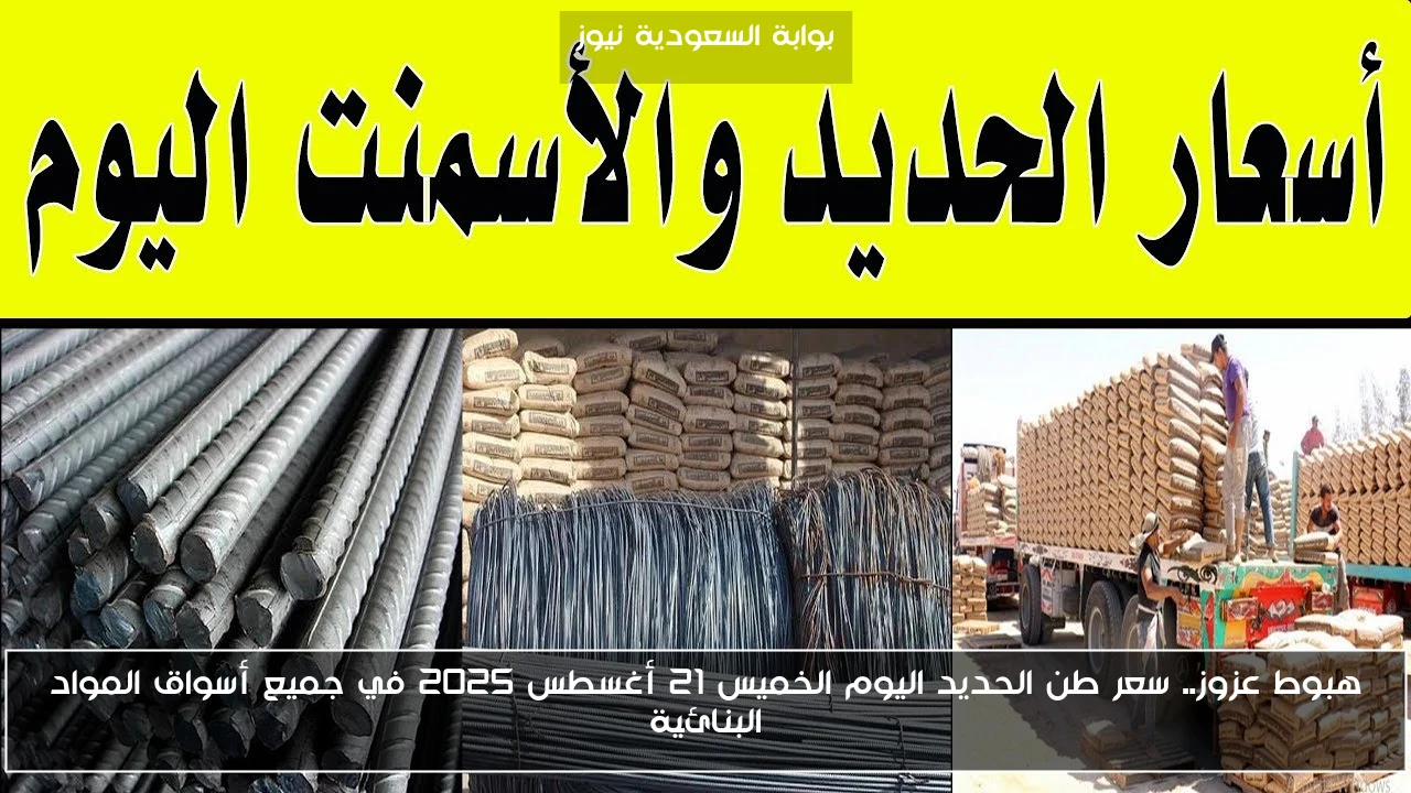 هبوط عزوز.. سعر طن الحديد اليوم الخميس 21 أغسطس 2025 في جميع أسواق المواد البنائية