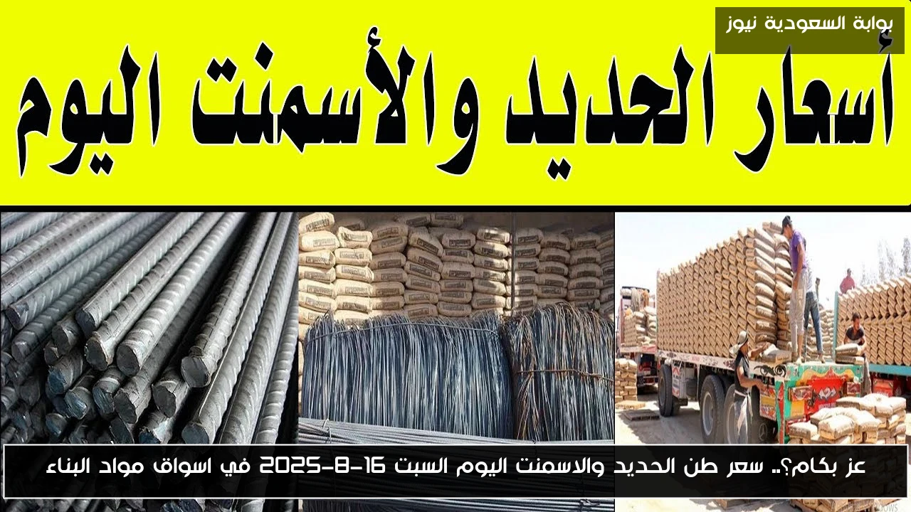 عز بكام؟.. سعر طن الحديد والاسمنت اليوم السبت 16-8-2025 في اسواق مواد البناء