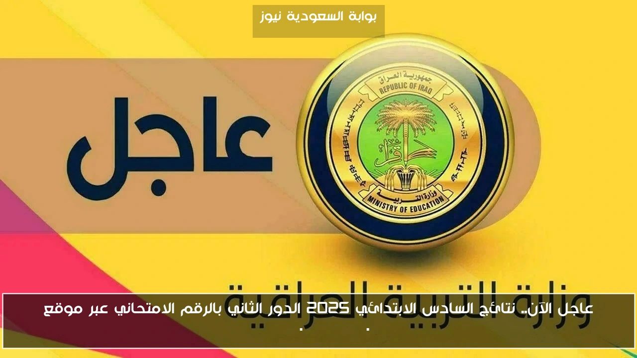 عاجل الآن.. نتائج السادس الابتدائي 2025 الدور الثاني بالرقم الامتحاني عبر موقع results.mlazemna.com