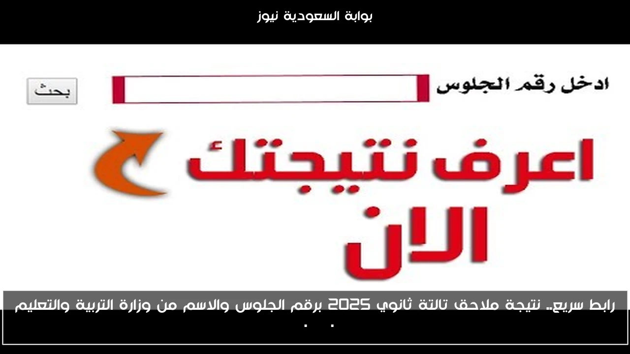 رابط سريع.. نتيجة ملاحق تالتة ثانوي 2025 برقم الجلوس والاسم من وزارة التربية والتعليم moe.gov.eg