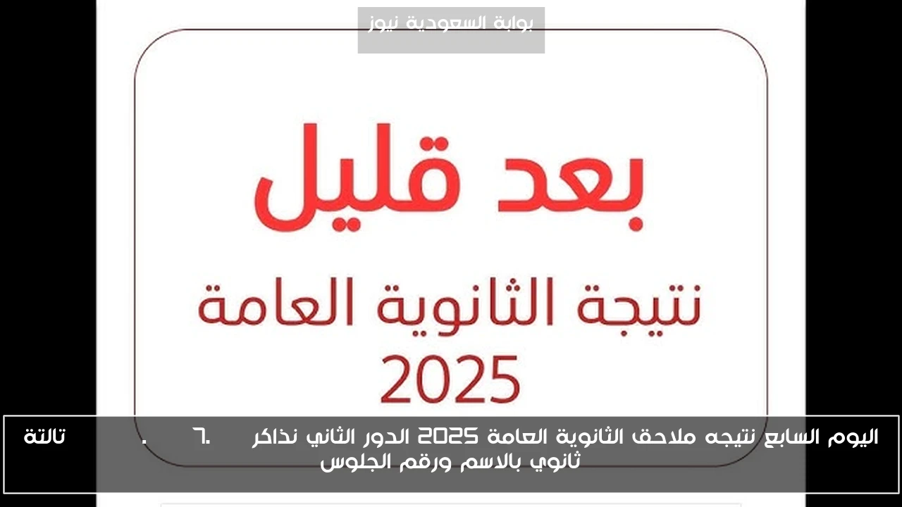 اليوم السابع نتيجه ملاحق الثانوية العامة 2025 الدور الثاني نذاكر natega.youm7.com تالتة ثانوي بالاسم ورقم الجلوس