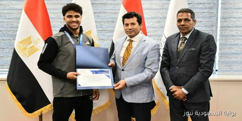 تكريم وزير الشباب والرياضة للاعبي منتخب المصارعة تحت 23 سنة